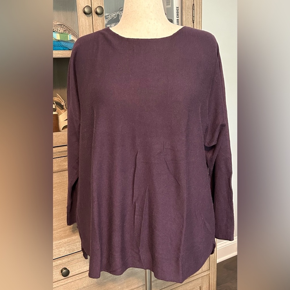 INC Deep Purple fine knit sweater - 1X